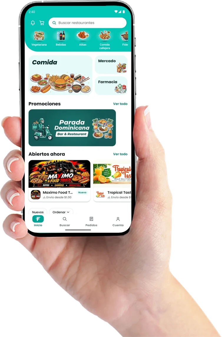 Pantalla de inicio de la app FastlyGo