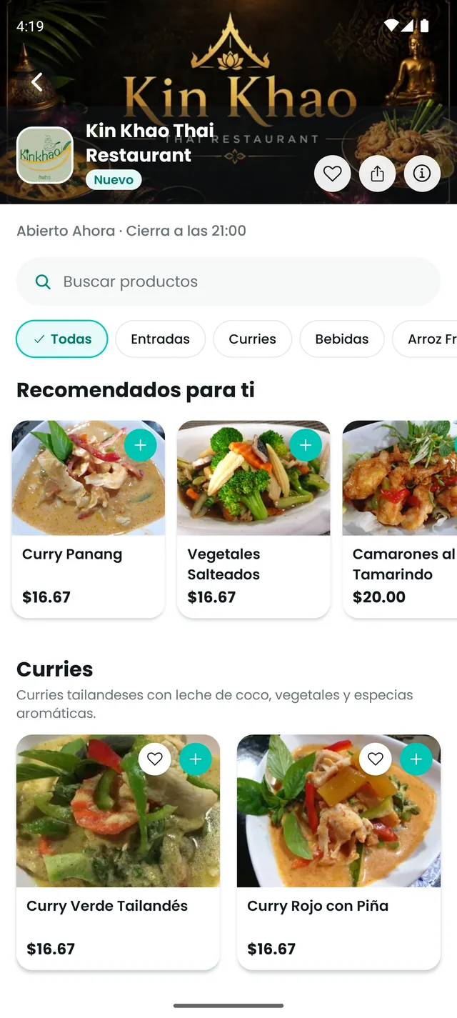 Curries tailandeses de Kin Khao